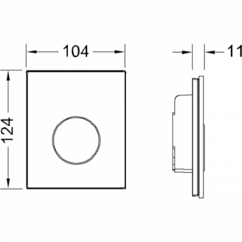 TECEloop Urinal,  стекло белое, клав. хром мат.