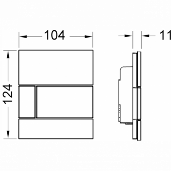 TECEsquare Urinal, зеленый, клавиша хром глянцевый