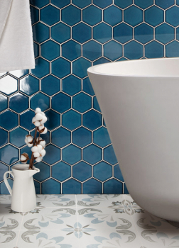 Кер. мозаика Hexagon big Deep Blue Glossy (JJFQ80048) 256х295х6