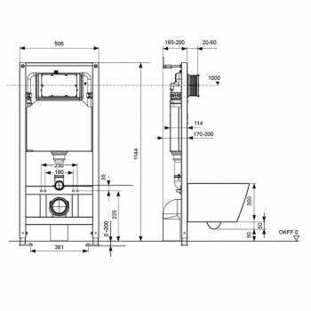 TECEspring Base Комплект 4 в 1 инсталяция, панель смыва LT с круглыми кнопками, хром глянц., унитаз модель K