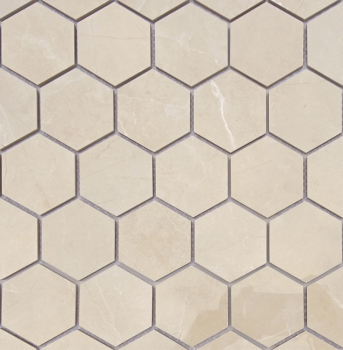 Мозаика LeeDo Nuvola beige POL 26,7x30,8 см (чип 37x64 мм гексагон), полированный керамогранит