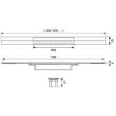 TECE Профиль для душа TECEdrainprofile, 1000 мм, PVD Brushed Gold Optic