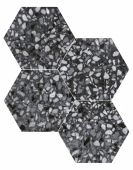 DURSTONE SIX Terazzo Керамогранит Black 23x27 глазурованный матовый