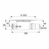 TECE сифон горизонтальный DN50